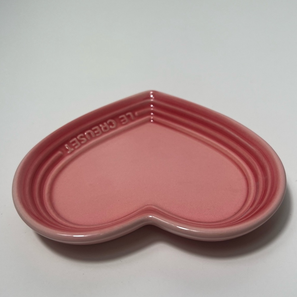 Le Creuset Stoneware Heart Shaped Trinket Dish Plate Tray Bowl - Picture 6 of 7